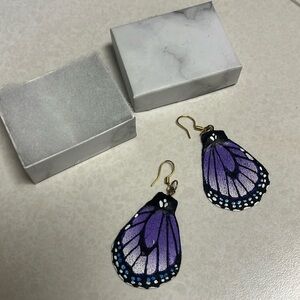 Elegant Purple Butterfly Earrings